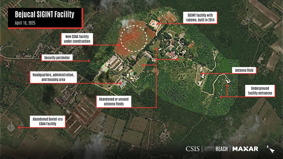 Imágenes satelitales revelan presunta ‘nueva construcción’ para espionaje chino en Cuba, alerta Centro de Estudios Estratégicos