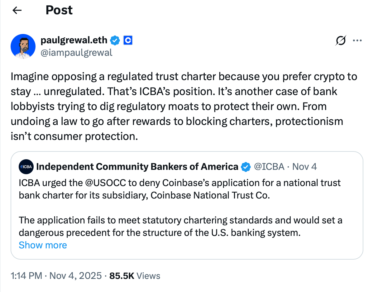 Grandes bancos ejecutan programas piloto de stablecoin y trading de criptomonedas con Coinbase, según Armstrong Grandes bancos ejecutan programas piloto de stablecoin y trading de criptomonedas con Coinbase, según Armstrong