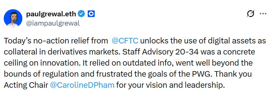 El programa piloto de la CFTC abre el camino para las criptomonedas como garantía en los mercados de derivados El programa piloto de la CFTC abre el camino para las criptomonedas como garantía en los mercados de derivados
