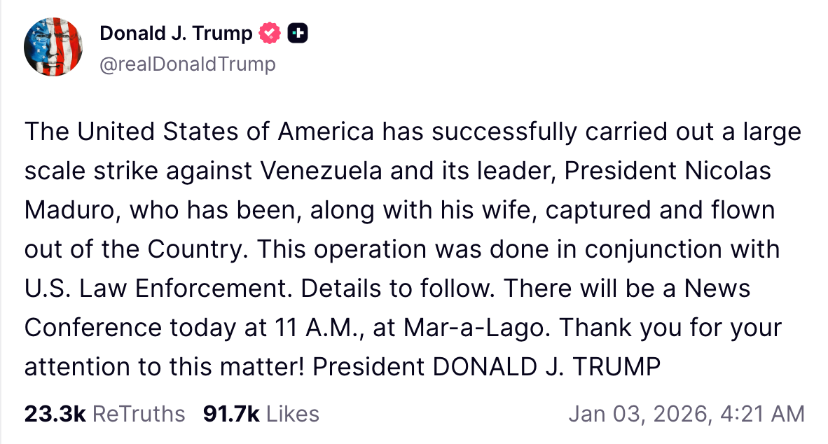El precio de Bitcoin se mantiene estable en medio del ofensiva de EEUU contra Venezuela Venezuela, Bitcoin Price, US Government, United States, Donald Trump, Maduro
