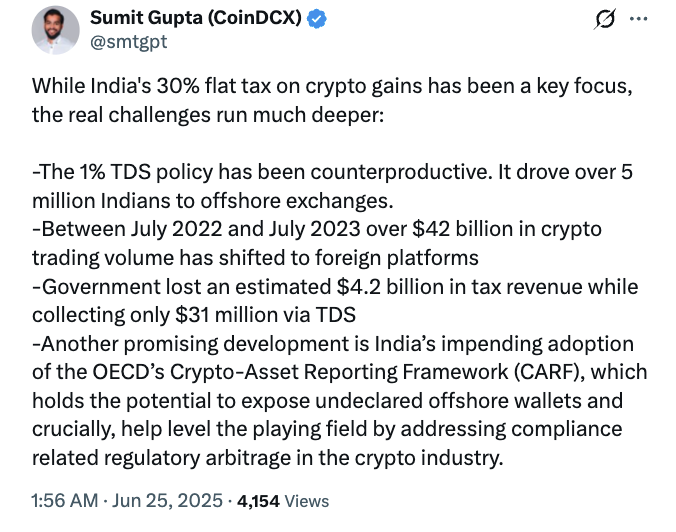 Autoridades fiscales de la India señalan los riesgos de las criptomonedas en medio de la incertidumbre regulatoria Autoridades fiscales de la India señalan los riesgos de las criptomonedas en medio de la incertidumbre regulatoria