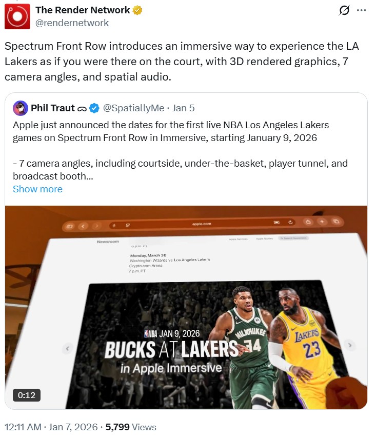 La Vera Rubin de Nvidia mantiene la demanda de redes de criptomonedas como Render Criptomonedas, IA, Servicios en la Nube, GPU, DePIN, Características
