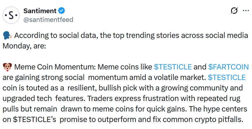 Trading de memecoins repunta brevemente mientras los inversores toman ganancias, según analistas Trading de memecoins repunta brevemente mientras los inversores toman ganancias, según analistas