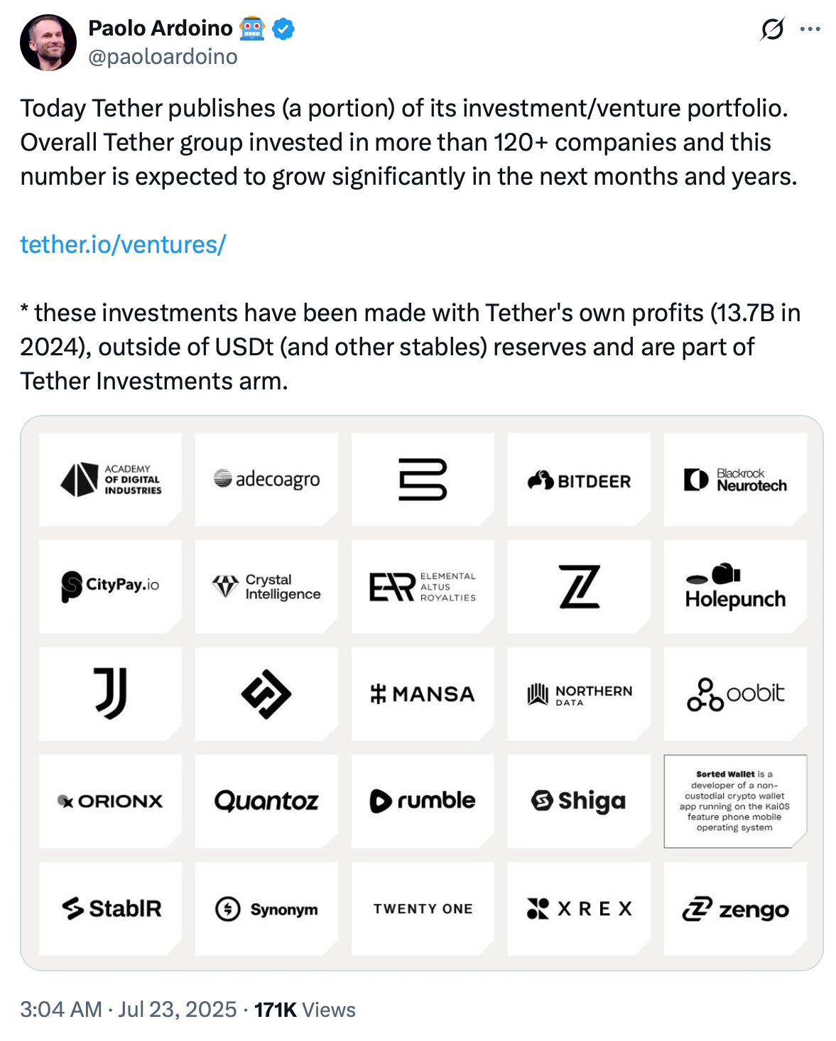 Tether respaldó a Anchorage Digital con una inversión de capital de 100 millones de dólares Banca, Estados Unidos, Tether, Stablecoin