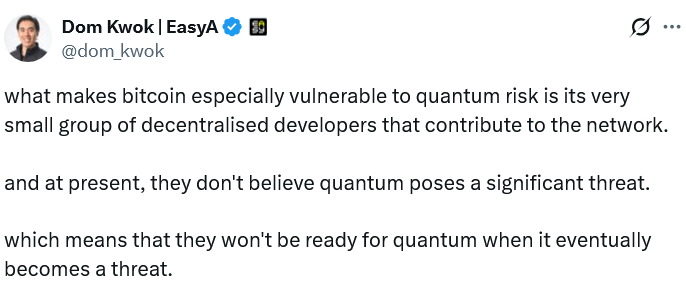 Solo 10.000 BTC están en riesgo cuántico y vale la pena atacar, según CoinShares Solo 10.000 BTC están en riesgo cuántico y vale la pena atacar, según CoinShares