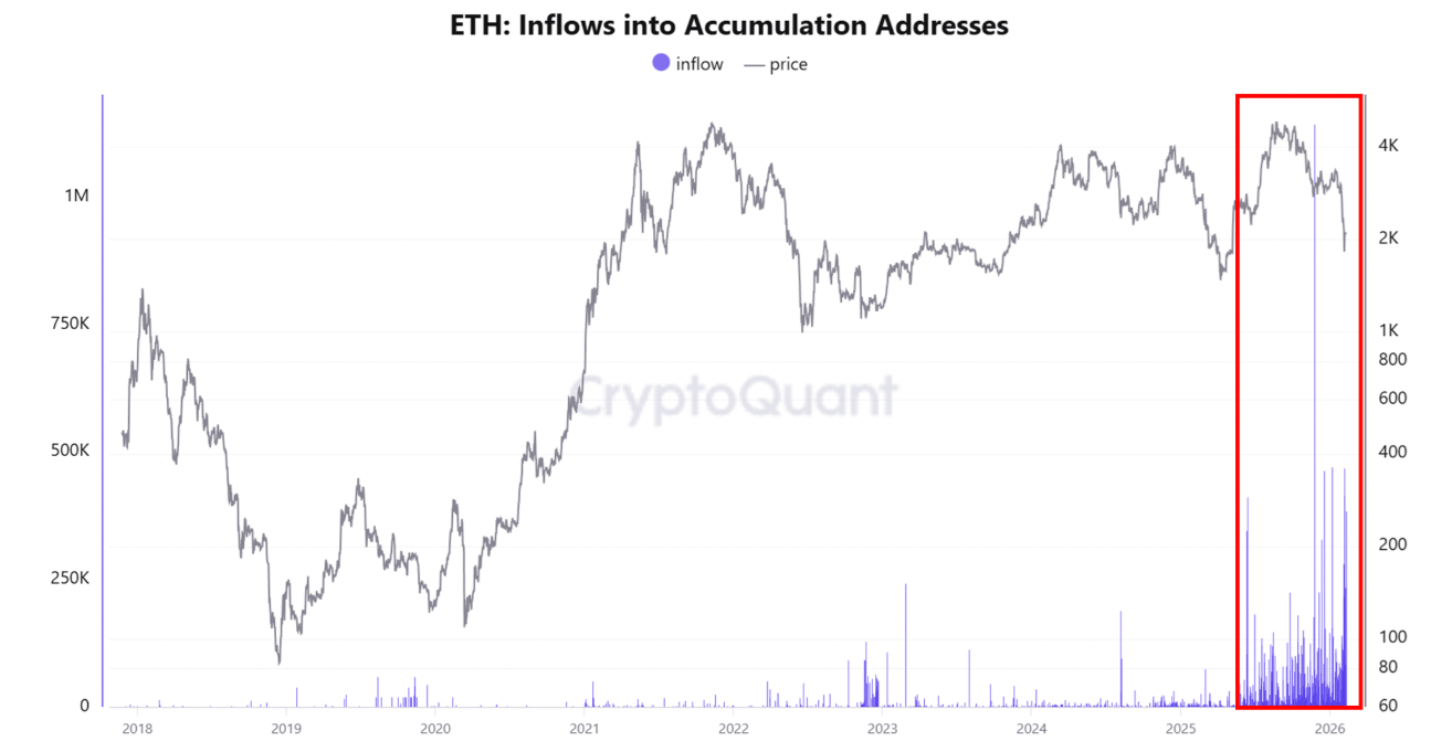 Los holders de Ethereum se lanzan a una acumulación “a gran escala” mientras el precio de ETH cae por debajo de los 2.000 dólares Los holders de Ethereum se lanzan a una acumulación “a gran escala” mientras el precio de ETH cae por debajo de los 2.000 dólares