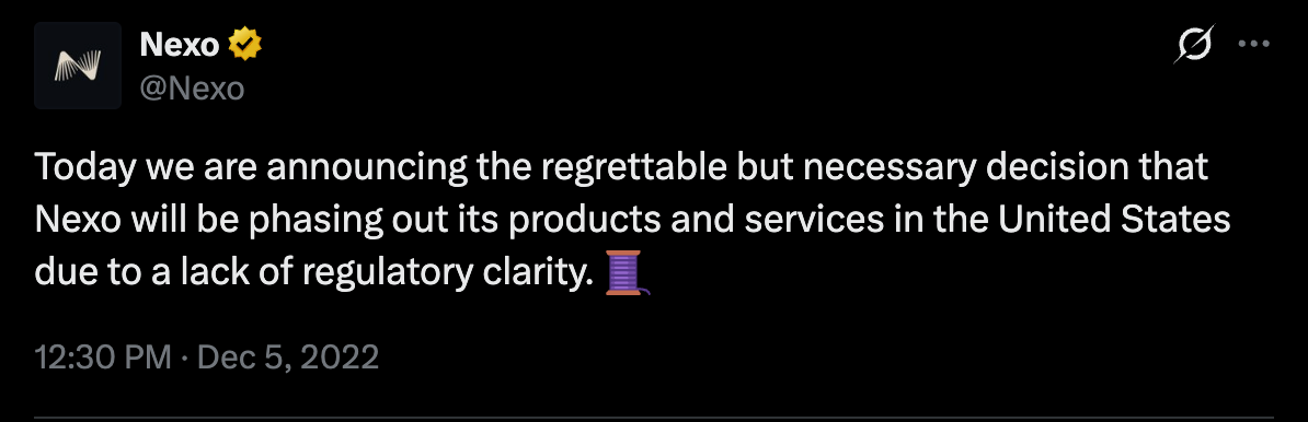 La plataforma de servicios cripto Nexo se relanzó en Estados Unidos SEC, United States, Nexo