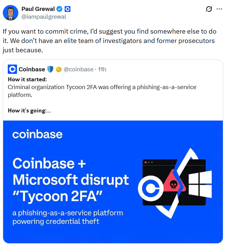 Coinbase, Microsoft y Europol desmantelan el servicio de phishing "Tycoon 2FA" Cryptocurrencies, Phishing, Business, Cybercrime, Cybersecurity, Scams