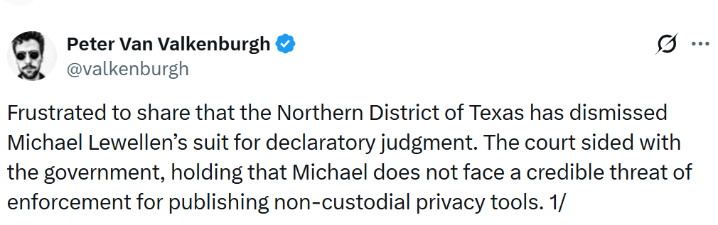 Un tribunal de Texas desestima una demanda presentada por criptodesarrolladores Un tribunal de Texas desestima una demanda presentada por criptodesarrolladores